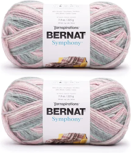 Vista 8 de Bernat Symphony - Hilo de arce otoñal, paquete de 2 unidades de 8 onzas, mezcla de lana, 5 voluminosos, 309 yardas, tejido/ganchillo