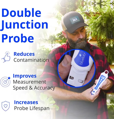 Vista 3 de Bluelab Medidor de pH Tipo Lápiz y Kit de Cuidado de Sonda con Suministros de Calibración, Solución de Almacenamiento y Cepillo, Probador Digital