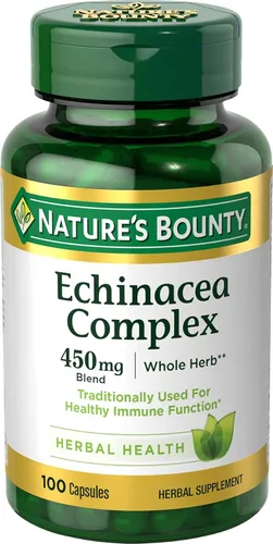 Nature's Bounty Complejo de Equinácea, Suplemento Herbal, Apoya la Salud Inmunológica, 450 mg, 100 Cápsulas