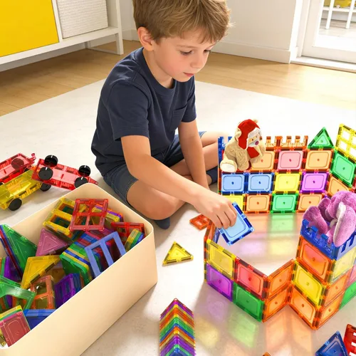 Vista 3 de Magnetic Tiles Starter Set - Classroom Must Haves STEM Toys for Kids Age 3+