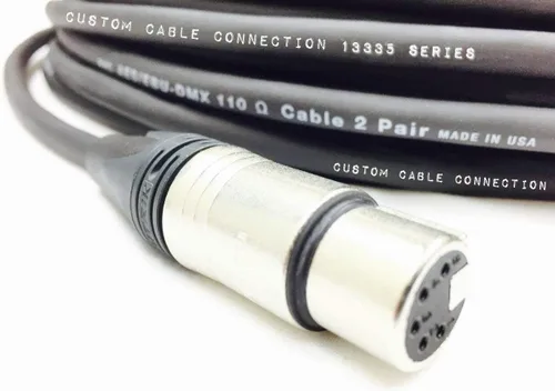 Vista 3 de Cable de datos DMX512 XLR de 200 pies de 5 pines de 24 AWG (calibre) DMX512 macho a hembra para iluminación de escenario, luces LED de subida, luces