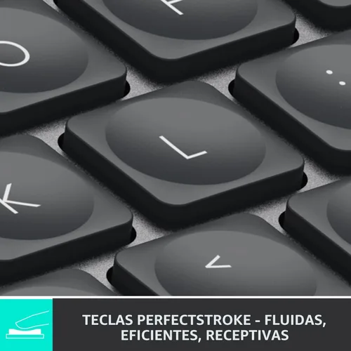 Vista 2 de Logitech MX Keys Mini - Teclado minimalista, iluminado, inalámbrico, compacto, con Bluetooth, retroiluminación, USB-C, compatible con Apple macOS