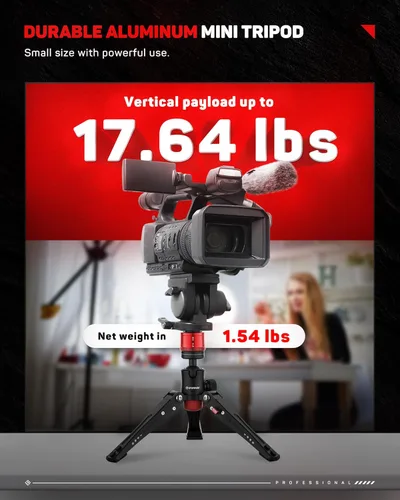 Vista 6 de IFOOTAGE - Pequeño trípode profesional, mini trípode para fotografía, trípode de mesa de escritorio para fotografía, compatible con cámaras DSLR