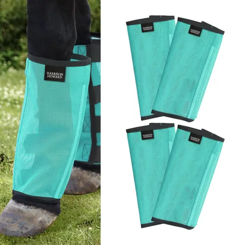 Vista 14 de Harrison Howard Leggings holgados para mosca de caballo, transpirables, resistentes al desgarro, de malla fina, protectores de piernas, botas Azul