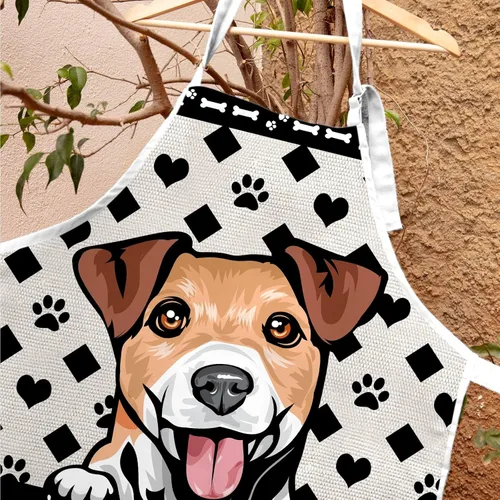 Vista 6 de Delantal de lunares de perro personalizado lindo perro salchicha, perro salchicha 3