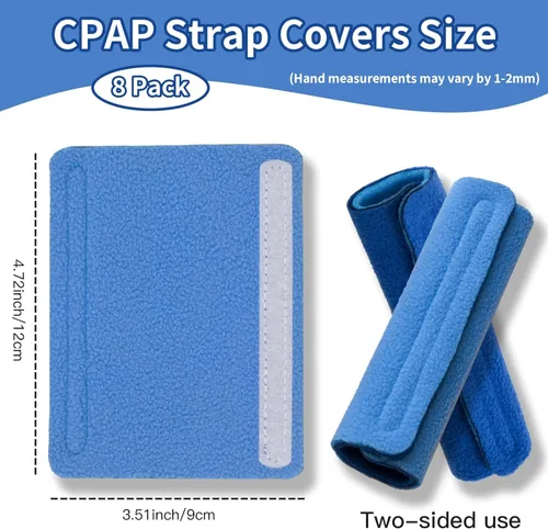 Vista 3 de Paquete de 8 fundas para correas CPAP, fundas transpirables para correas de mascarilla, fundas universales y reutilizables, cubierta de tela suave