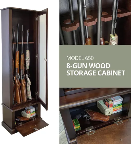 Vista 4 de American Furniture Classics Modelo 650 8 Armario de pistola con puerta de vidrio de bloqueo