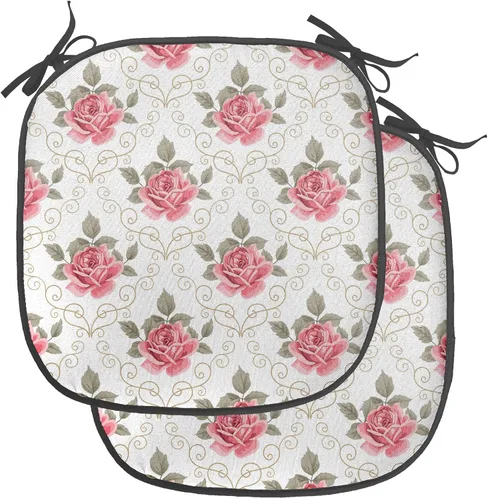 Vista 56 de Ambesonne Grunge Chair Seating Cushion, Retro Striped Background Pineapple Vintage Hippie Graphic, Anti-Slip Seat Padding for Kitchen & Patio