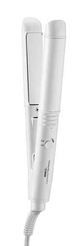 Conair Travel Smart - Plancha de viaje portátil, plancha de cerámica de 1/2 pulgada con almacenamiento en color blanco