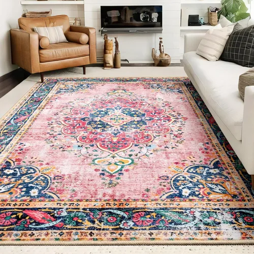 Vista 29 de Alfombras pequeñas de 2x3 pies para entrada, alfombra bohemia verde para baño, pasillo, alfombras de cocina vintage antideslizantes lavables