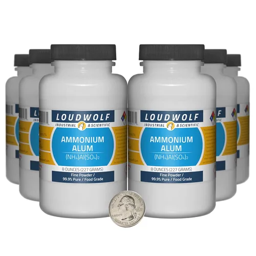 Vista 8 de Alum de amonio / botella de 1 onza / 99.9% puro grado alimenticio/polvo fino