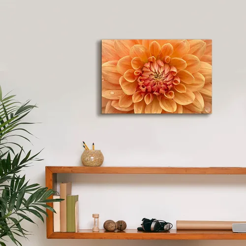 Vista 6 de Epic Graffiti 'Orange Dahlia' de Cora Niele, lienzo decorativo para pared, 18 x 12 pulgadas