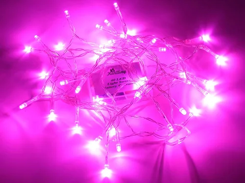 Vista 7 de Cadena Karlling de luces LED azules operadas con batería, 40 unidades, para decoración de boda, fiesta, Navidad, color azul
