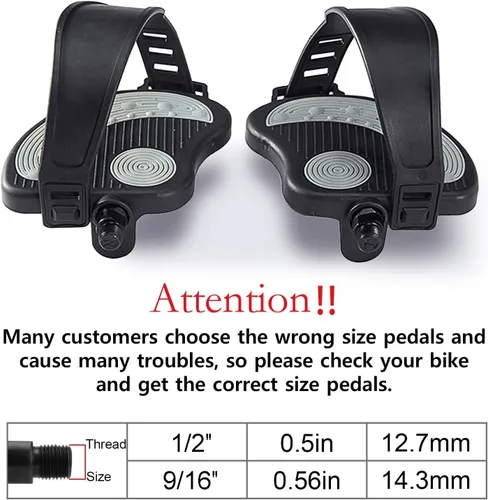 Vista 6 de Pedales de bicicleta estática con correas para bicicleta Peloton, bicicleta de ciclismo giratoria, bicicleta de ejercicio interior, piezas