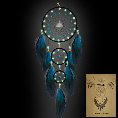 Vista 7 de Atrapasueños hecho a mano pluma nativa decoración de la pared del hogar negro