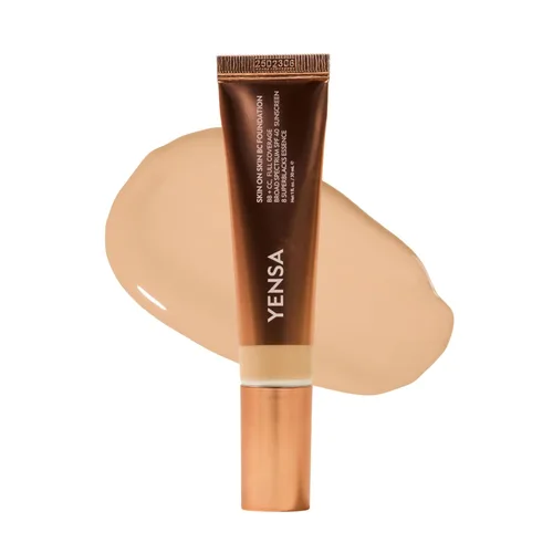 Vista 13 de YENSA BC Foundation - Cobertura completa, superalimento para la piel, suero hidratante y protector solar SPF 40 (Deep Cool) 1 fl oz