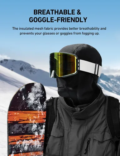 Vista 4 de AstroAI Balaclava Ski Mask Winter Face Cover Warmer Windproof for Skiing, Outdoor Work, Riding Motorcycle & Snowboarding