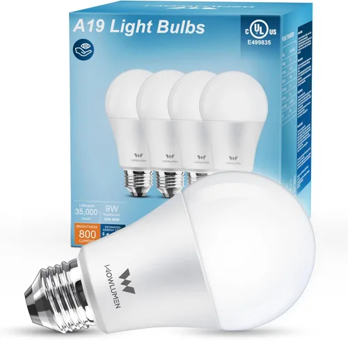 Vista 10 de Foco LED A19, bombillas E26 de 9 W (equivalente a 60 vatios/80 vatios), blanco suave de 3500 K, no regulable, base estándar de 800 lm