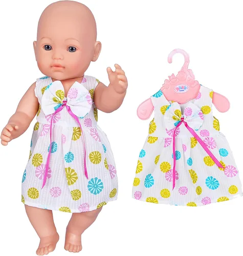 Vista 4 de ebuddy 6 juegos de ropa de muñeca para muñecas recién nacidas de 16.9 in, muñecas de bebé de 15 pulgadas, muñeca americana de 18 pulgadas