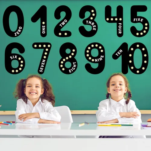 Vista 5 de Qyeahkj Tablón de anuncios de números gigantes, pósteres educativos de matemáticas para niños pequeños, maestros imprescindibles para el aula