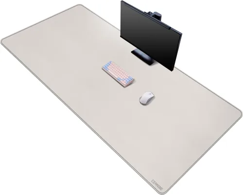 Vista 60 de CENNBIE Tapete de escritorio de cuero, 55 x 19.6 pulgadas, protector de escritorio extra grande, alfombrilla antideslizante extendida, alfombrilla