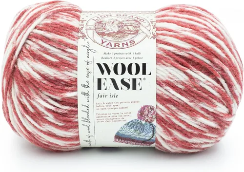 Vista 18 de Lion Brand Yarn - Ovillo de lana Wool Ease Fair Isle, hilo para tejer, color beige/oliva, 1 unidad