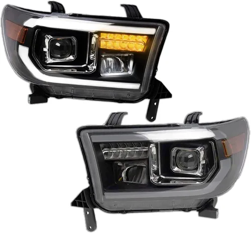 Vista 102 de TRQ Juego de Conjunto de Ensamble de Faros de 2 Piezas de Desempeño Halógeno con Marco Cromado Conductor y Lado del Pasajero Compatible con Mercedes