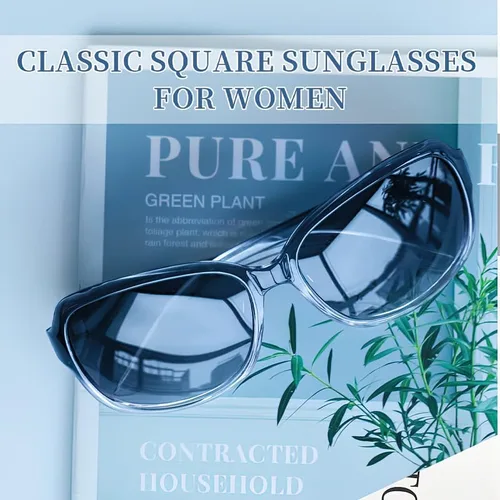 Vista 3 de SIPHEW - Gafas de sol polarizadas para mujer, gafas de sol cuadradas clásicas para mujer con protección UV