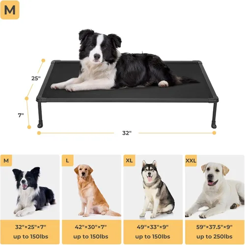 Vista 2 de Veehoo CWC2203A - Cama elevada refrescante para perros medianos, plataforma lavable para mascotas con patas antideslizantes para interiores
