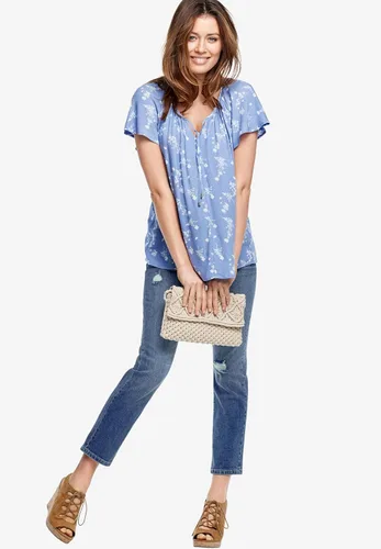 Vista 5 de Ellos Blusa de manga con volantes en tallas grandes para mujer