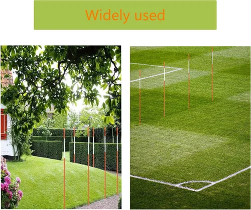 Vista 6 de HOSTIC Paquete de 20 reflectores de entrada, marcador de seguridad, estacas de nieve de fibra de vidrio, postes de señal naranja multiusos de 48