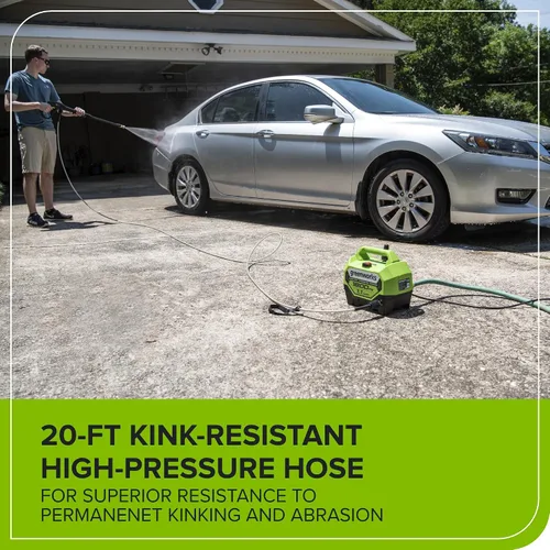 Vista 7 de [Usado] Greenworks Lavadora a presión eléctrica de 1800 PSI (1.1 GPM) con certificación PWMA