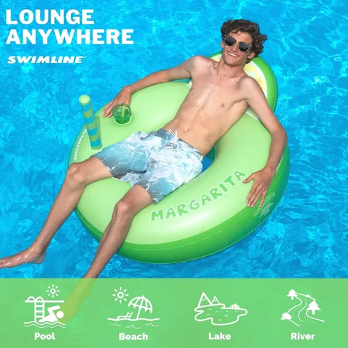 Vista 3 de SWIMLINE Inflatable Ring Pool Float for Adults Kids Floating Lounger Complete Series Large Size Floats Adult Floaties for Pool Lake Ocean Chair