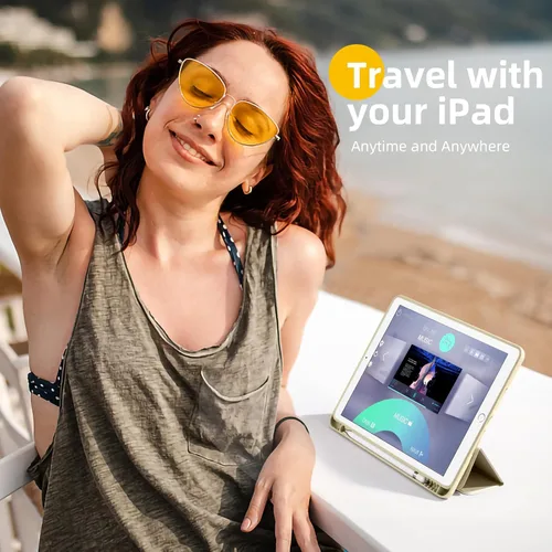 Vista 76 de Akkerds - Funda Compatible con iPad de 10.2 Pulgadas 2021/2020/2019, para iPad de 9ª/8ª/7ª Generación con Soporte para Lápiz, Funda Protectora