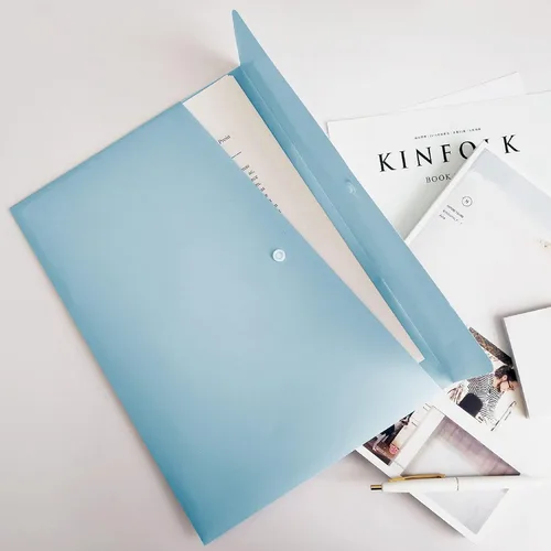 Vista 5 de VANRA Carpetas de archivos de polietileno tamaño carta, organizador de sobres de plástico, tamaño A4, soporte plano para documentos con cierre