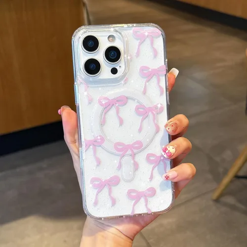 Vista 13 de UEEBAI - Funda magnética para iPhone 11, diseño de lazo, compatible con MagSafe, funda transparente delgada inalámbrica, antiamarilleo, a prueba