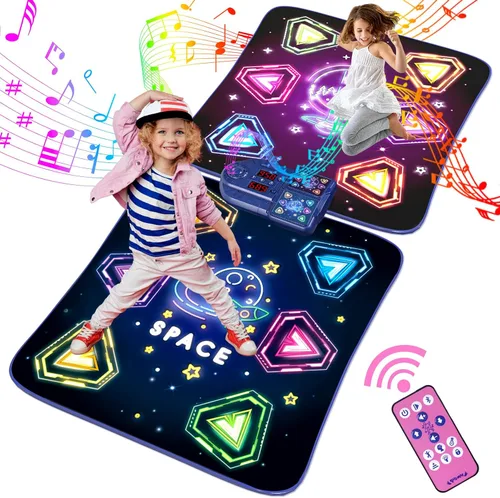 Vista 8 de Juguetes de Tapete de Baile para Niñas de 3-12 Años, Tapetes de Baile para Niños de 6 Botones Almohadilla de Baile Bluetooth, Tapete de Baile