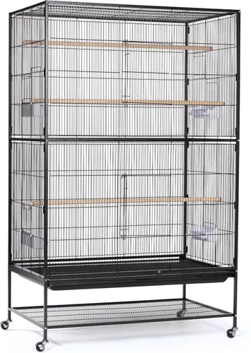 Prevue Hendryx F050 Productos para mascotas Jaula de hierro forjado para vuelo, extra grande, negro Hammertone