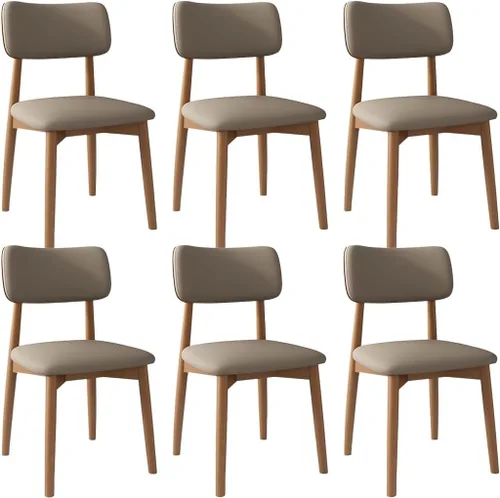 Vista 24 de YVYKFZD Solid Wood Dining Chairs, Kitchen Chairs Set with Curved Backrest, Leather Upholstered Dining Room Chair, Armless Living Room Chair, for