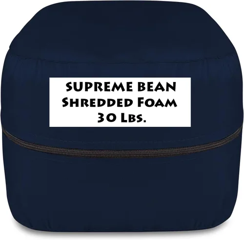 Vista 12 de Supreme Bean Relleno de espuma para puf, tumbonas y flotadores de piscina, 75 L, color blanco con boquilla de cremallera EZ-Pour