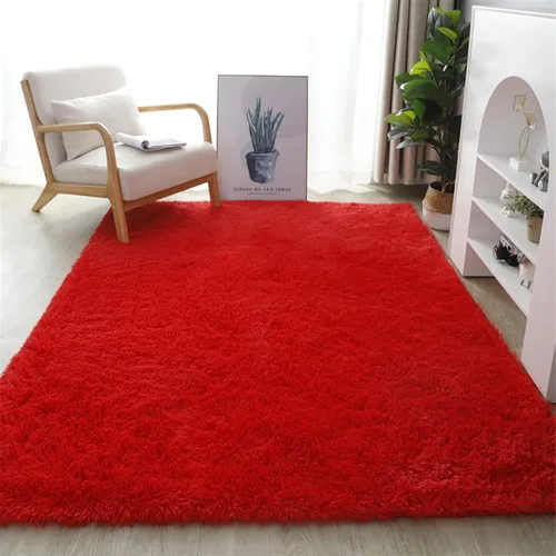 Vista 15 de Lifup Alfombra rectangular esponjosa para sala de estar o dormitorio, color Naranja