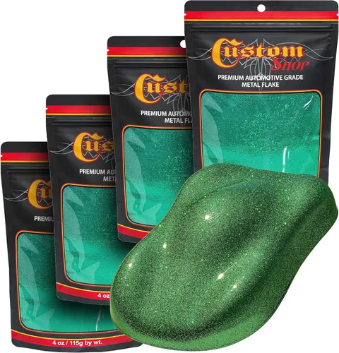 Vista 74 de Custom Shop - Plata a arco iris- 4 onzas de microescamas holográficas de metal de 0.004 pulgadas de tamaño de 100 micrones - Resistente a los rayos