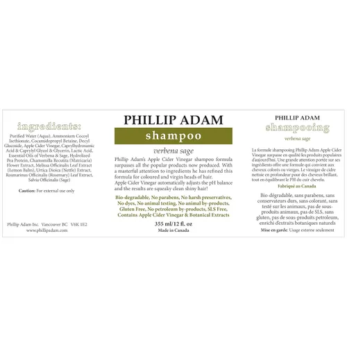 Vista 2 de Phillip Adam Verbena Sage Champú para cabello brillante, sin sulfatos y sin parabenos, para todo tipo de cabello, 12 onzas líquidas