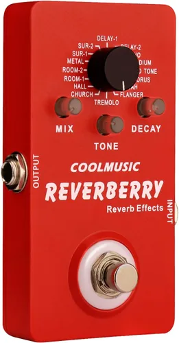 Vista 4 de Coolmusic Pedal de múltiples efectos Pedal de guitarra digital con 16 efectos True Bypass