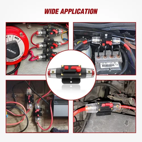 Vista 5 de Nilight - Interruptor de circuito en línea reseteable de 30A, portafusibles de reinicio manual de 12-24V CC, protección contra sobrecargas de 3-15