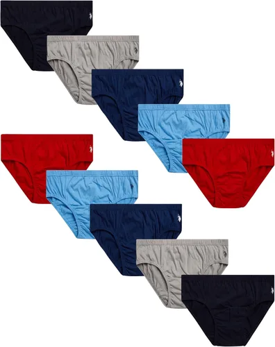 U.S. Polo Assn. Ropa interior para hombre, calzoncillos de tiro bajo con bolsa de contorno (paquete de 10)
