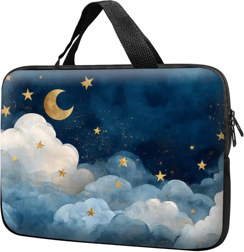 Vista 15 de Funda para laptop con asa de 10 pulgadas, impermeable, diseño de onda, compatible con MacBook Air, Pro, HP, Dell, Lenovo, ASUS