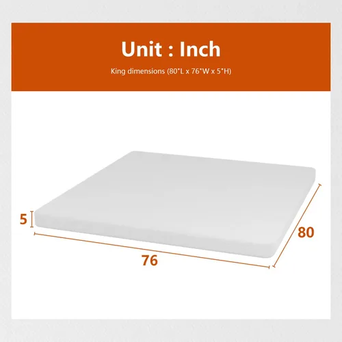 Vista 63 de PayLessHere Colchón matrimonial de espuma viscoelástica de gel de 12 pulgadas con tela suave transpirable y lavable, funda con cremallera, colchón