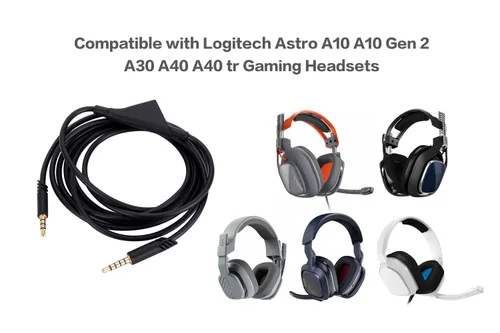 Vista 3 de Astro A10 A10 Gen 2 A30 A40 A40 tr Cable de repuesto compatible con Logitech Astro A10 A10 Gen 2 A30 A40 A40 tr Auriculares para juegos de 0.138 in