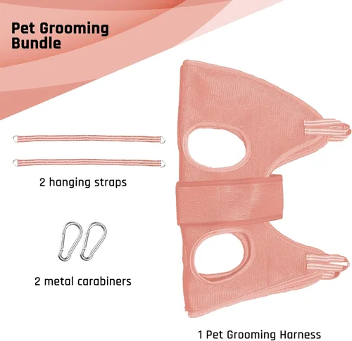 Vista 2 de Potens' Pet Hamaca de aseo para perros con correa de seguridad, hamaca mediana para recortar uñas
